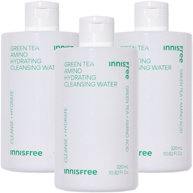 이니스프리 그린티 아미노 수분 클렌징 워터, 320ml, 3개