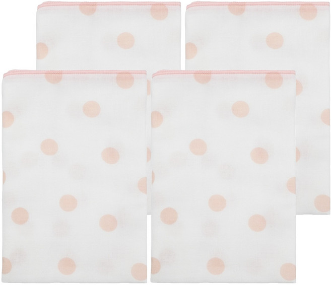 Simba 小獅王辛巴 極柔感印花紗布澡巾, 點粉粉, 4條