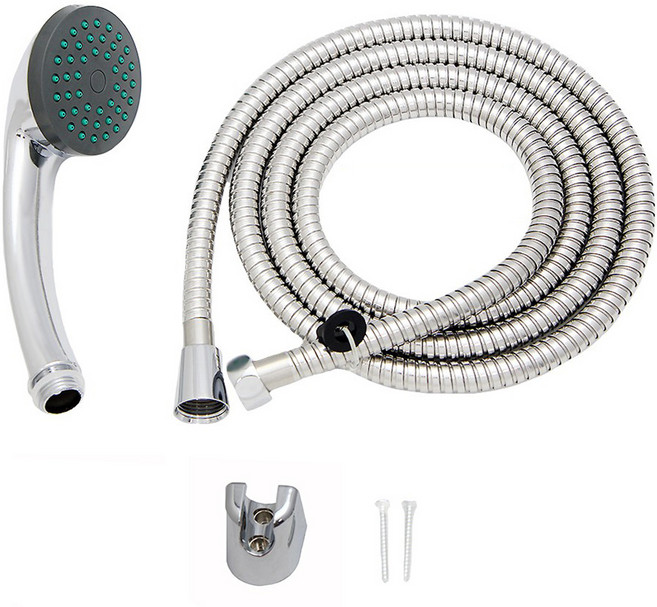 수도엔꼭지 기본 샤워기 호스 1.5m + 헤드 세트, 1개, 혼합색상