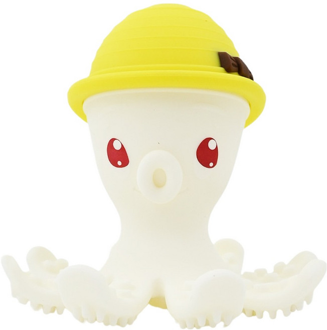 mombella 樂咬咬章魚固齒器 食品級矽膠 可咬可玩 多種造型玩法, 固齒器, 黃色, 1個