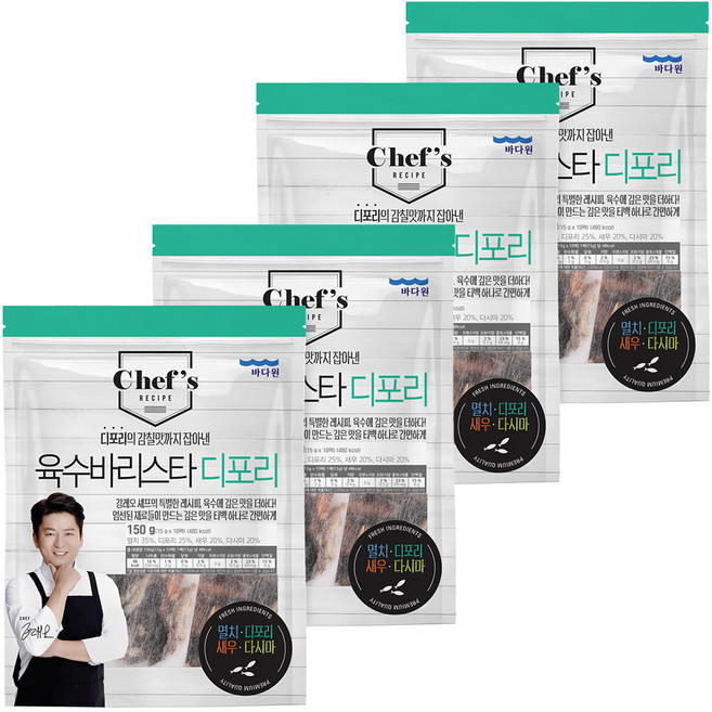바다원 육수 바리스타 디포리 다시팩 10p, 150g, 4개