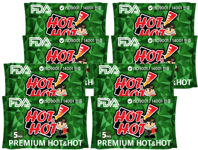핫앤핫 대용량 핫팩GREEN 160g 5p, 8세트