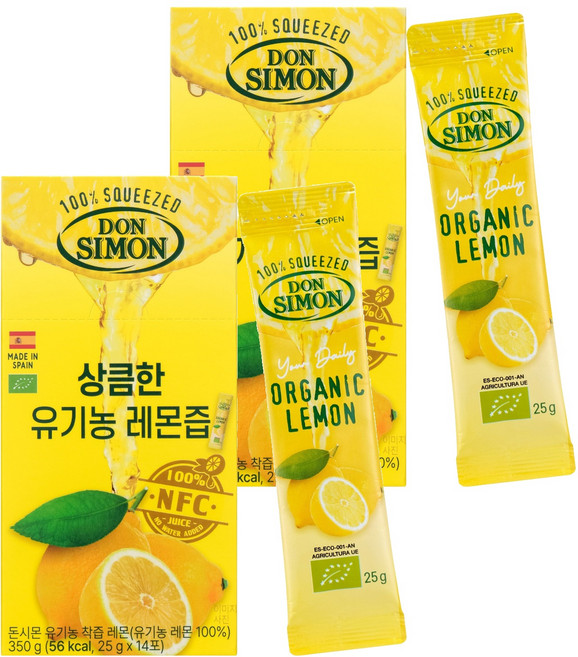 돈시몬 유기농 착즙 레몬즙, 25g, 28개