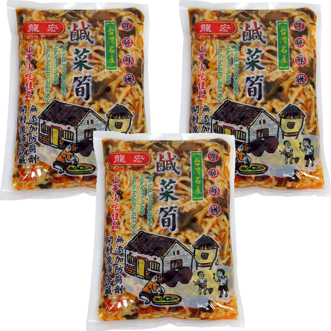 龍宏 鹹菜筍, 600g, 3罐