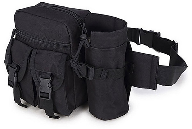 애드에딧 스포츠 인보틀 등산 힙색, 블랙