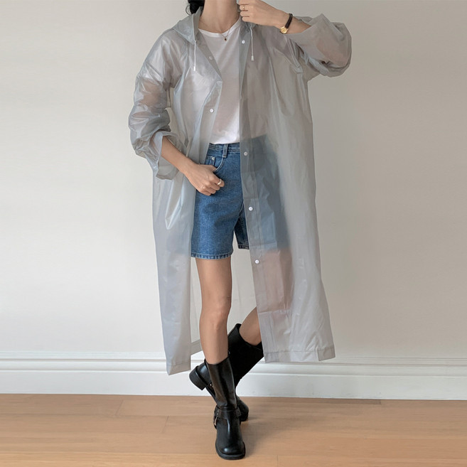 루나폴리 남여공용 고급 다회용 우비 우의 레인코트 4P