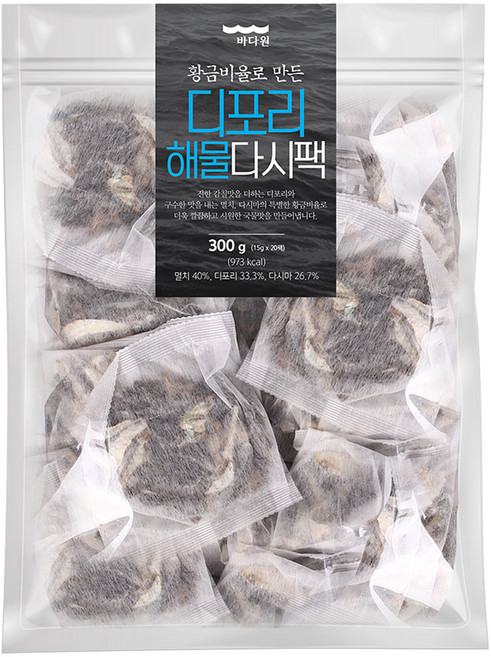 바다원 디포리 해물 다시팩 20p, 300g, 1개