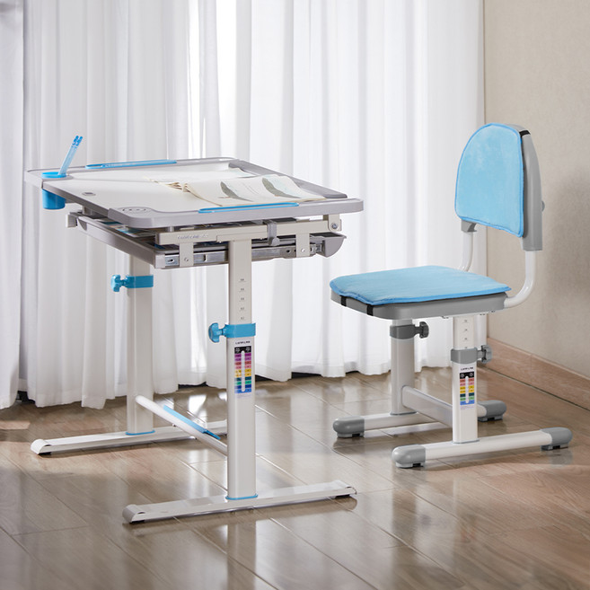 루나랩키즈 어린이 꾸러기 책상 + 의자 세트, 블루