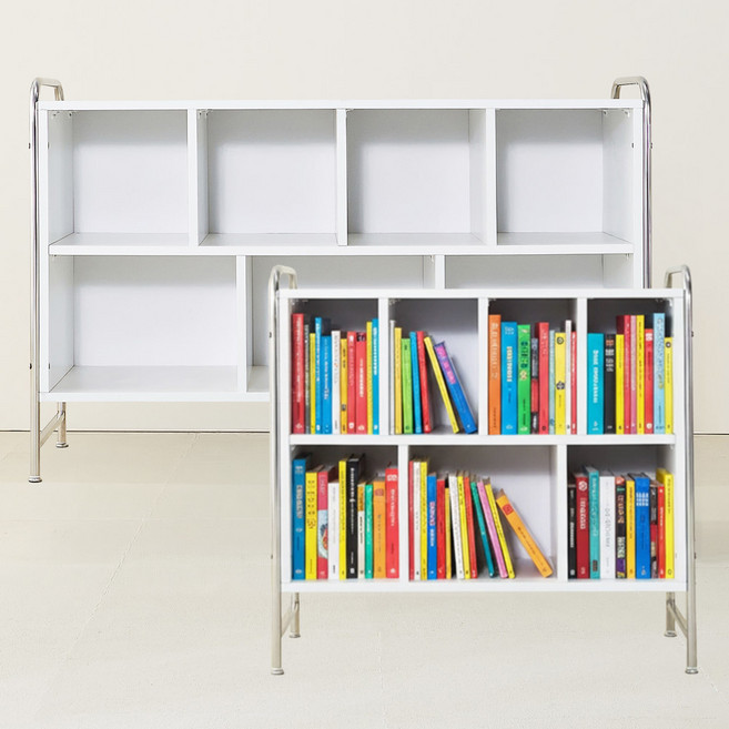 고래가구 오아 오픈책장 800 단품 방문설치, 화이트, 2단