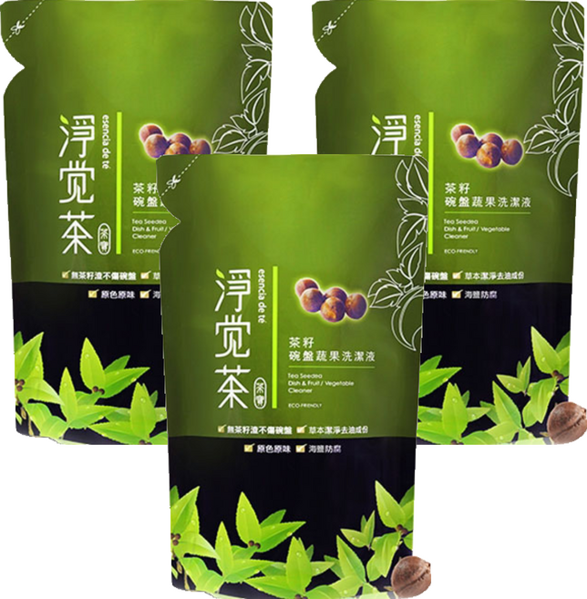 TEAPOWER 茶寶 淨覺茶 茶籽蔬果碗盤洗潔液 補充包 去油汙除異味 無茶籽渣不傷碗盤, 700ml, 3包