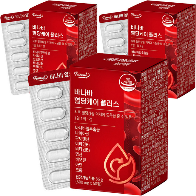 퍼니트 바나바 혈당케어 플러스 36g, 60정, 3개