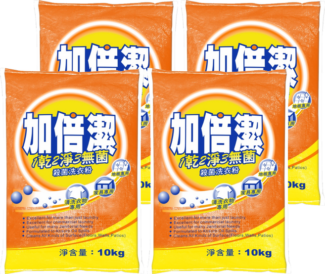 加倍潔 殺菌洗衣粉, 10kg, 4袋
