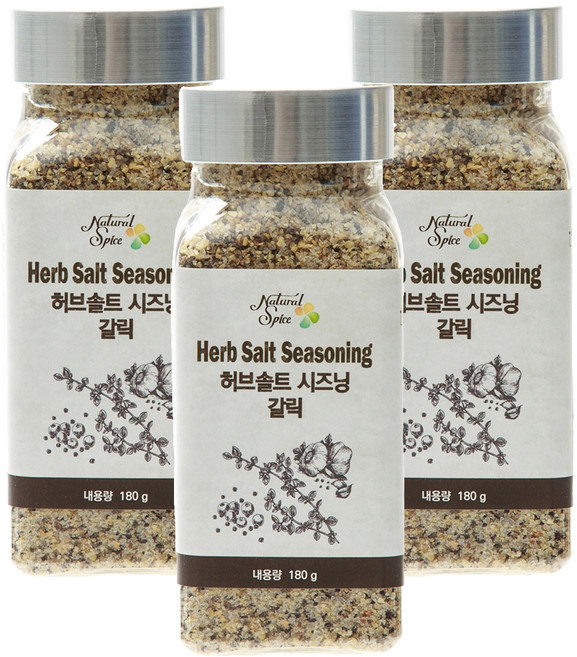 내츄럴스파이스 허브솔트시즈닝 갈릭, 180g, 3개