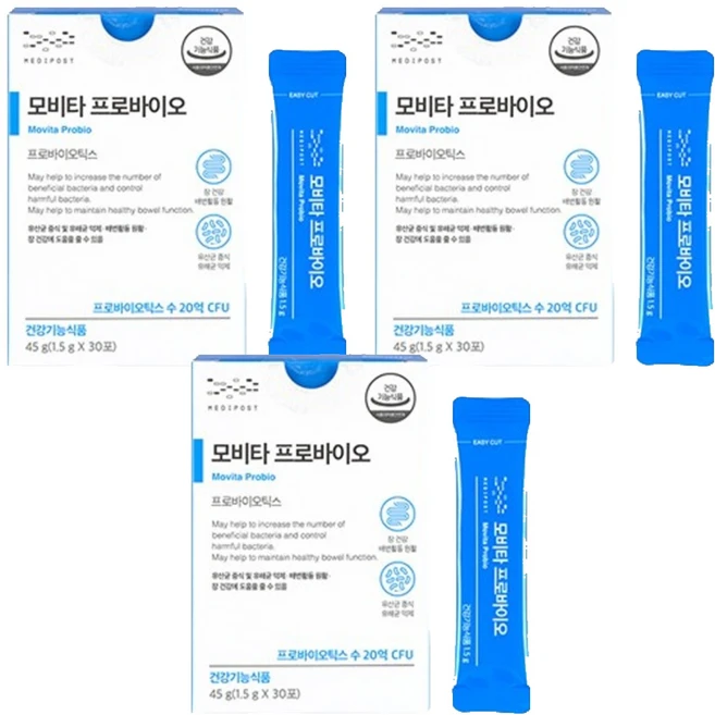 메디포스트 모비타 프로바이오 30p, 45g, 3개 - 쿠팡