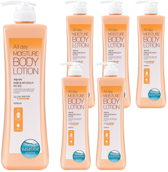 과일나라 바세린 올데이 모이스처 바디로션, 1L, 6개