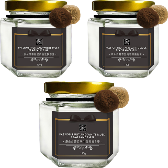 QUNDO 康朵 白麝香室內香氛擴香膏, 120g, 3罐, 白麝香