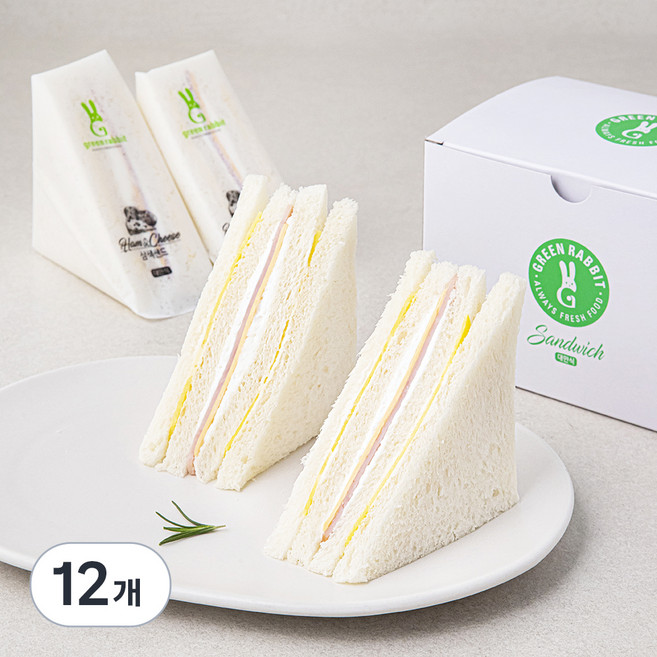 그린래빗 삼색샌드위치, 80g, 12개