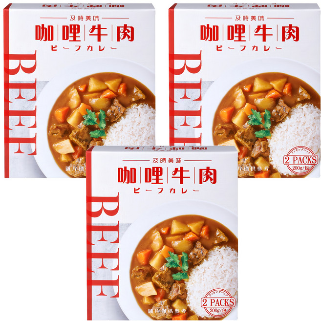 味王 咖哩牛肉調理包 2包入, 400g, 3盒