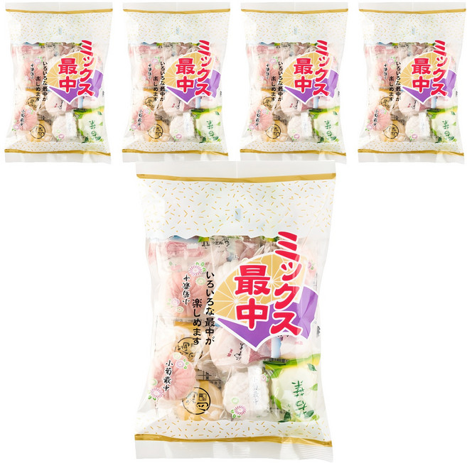 5款造型最中餅 紅豆口味, 195g, 5袋