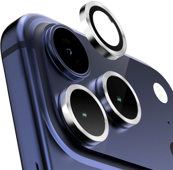 구스페리 메탈링 개별렌즈 휴대폰 카메라 강화유리 보호필름 세트 실버, 1세트