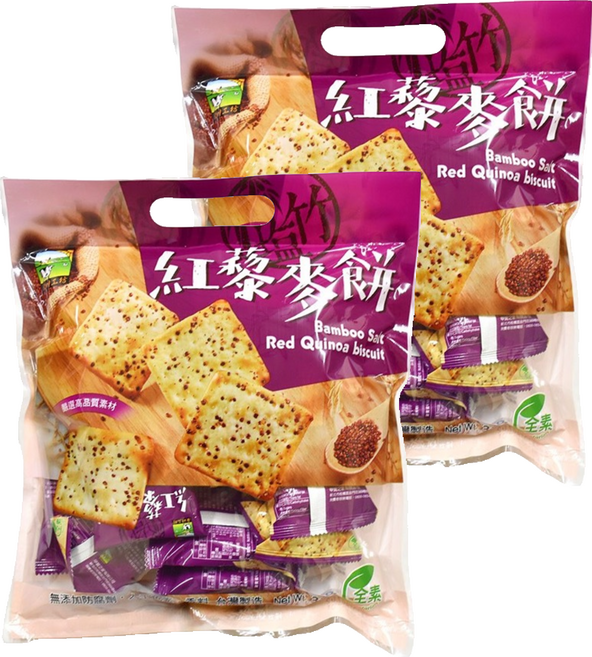 食材工坊 竹鹽紅藜麥餅, 320g, 2袋