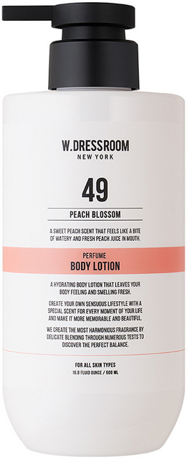 W.DRESSROOM 多麗絲 No.49 Peach Blossom 香氛身體乳液 500ml, 1瓶