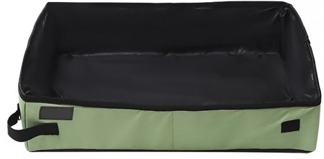 寵物夢工廠 攜帶式可折疊防水貓砂盆, 綠色, 1個