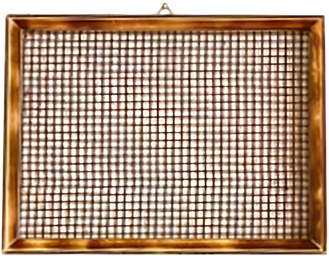 植物板 附S鉤魚線 40 x 30 x 2cm 網孔10mm 木頭深色, 1個