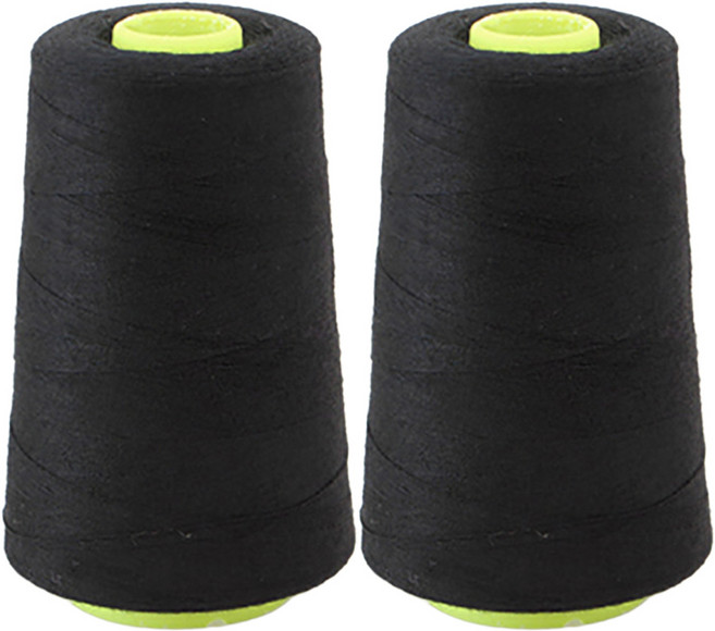 해피베어스 오버로크용 스마트봉제사 실, 블랙, 2개