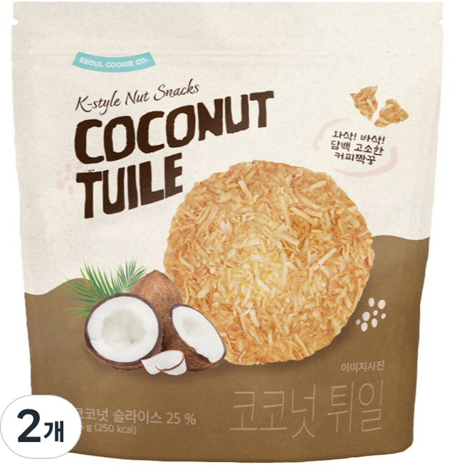 서울쿠키 코코넛 튀일, 2개, 46g