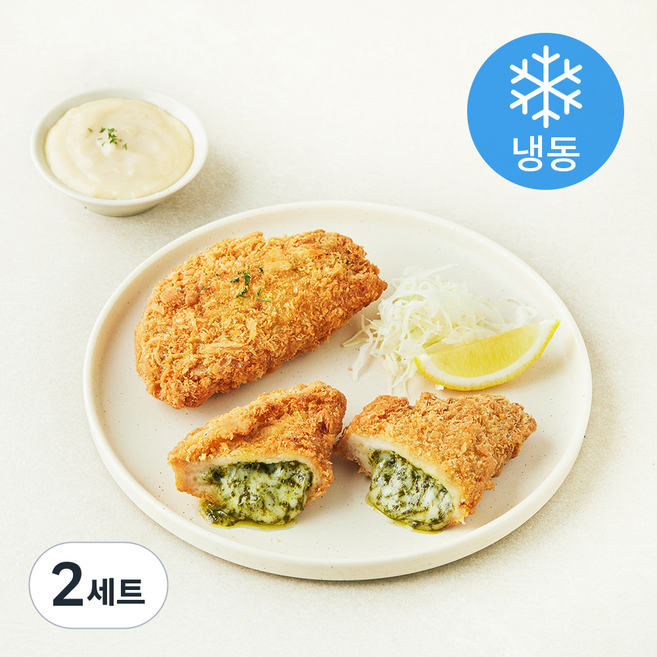 미식당 바질 치즈 돈카츠 100g x 2개입 + 소스 50g 세트 (냉동), 2세트