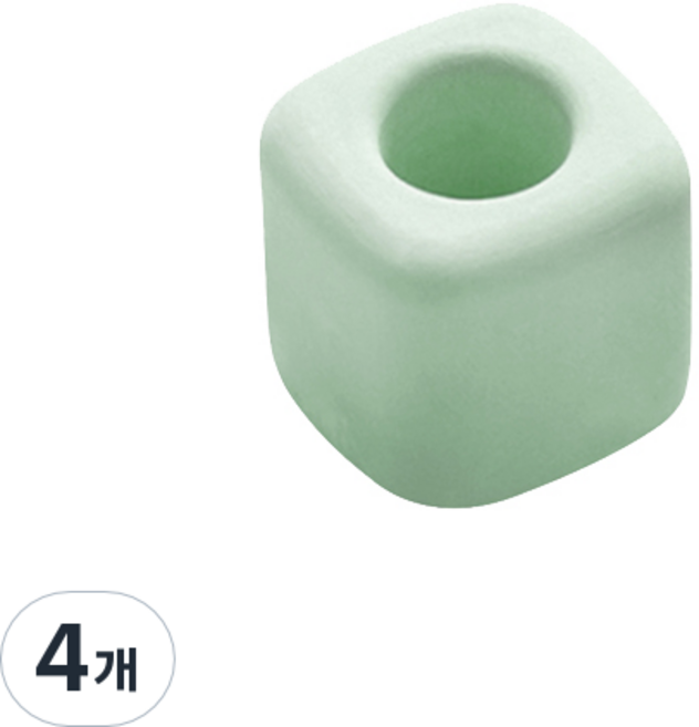 블럭마트 규조토 칫솔꽂이 사각, 민트, 4개