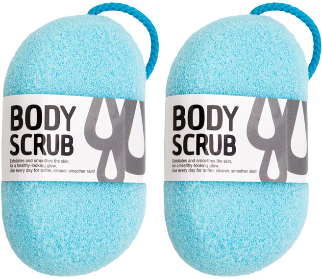 퓨어레인 바디스크럽 샤워스폰지 소프트, 블루, 1개입, 2개
