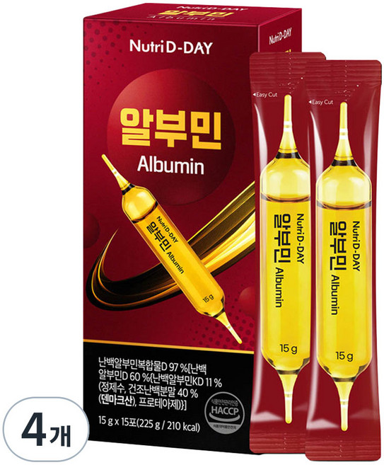 뉴트리디데이 마시는 알부민 15p, 225g, 4개