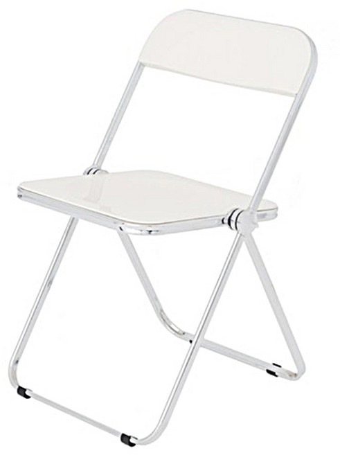 comet 壓克力鍍鉻摺疊椅, 奶白色, 1個