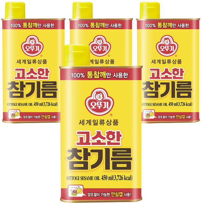 OTOKI 不倒翁 香醇芝麻油, 450ml, 4桶