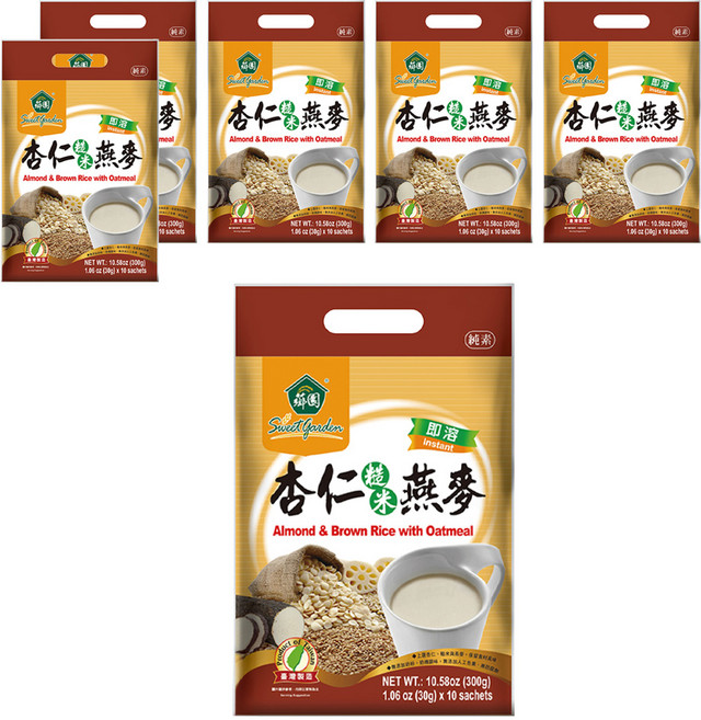 薌園 杏仁糙米燕麥 10入, 300g, 6袋