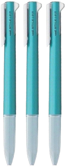 Uni 三菱 STYLE FIT 3色筆筆管 有筆夾 UE3H-208, 金屬藍, 3支