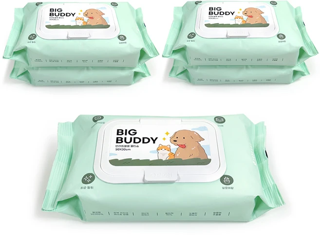 PETCARE 반려동물 빅버디 물티슈 캡형, 20개입, 5개 - 쿠팡
