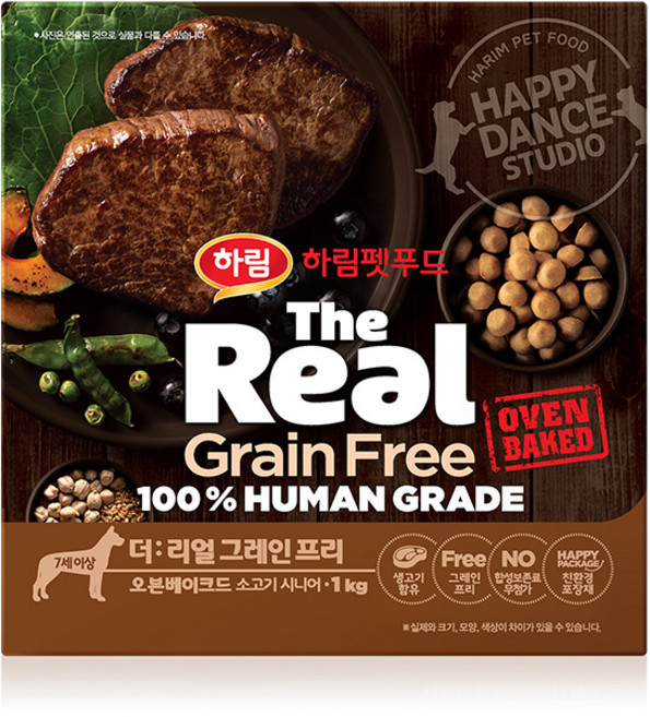 하림펫푸드 강아지 더리얼 그레인프리 오븐베이크드 시니어 사료, 소, 1kg, 1개