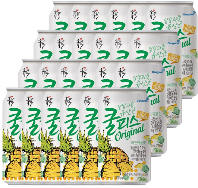 동원 쿨피스 파인애플, 350ml, 24개