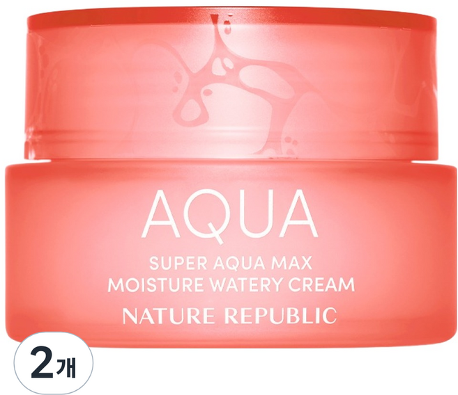 네이처리퍼블릭 슈퍼 아쿠아 맥스 모이스처 수분크림 건성용, 80ml, 2개