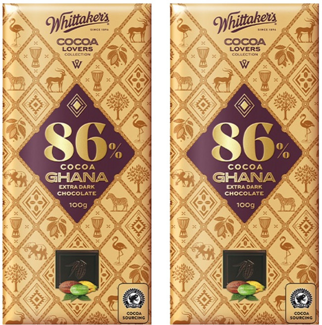 휘태커스 코코아 러버 86% 초콜릿, 100g, 2개