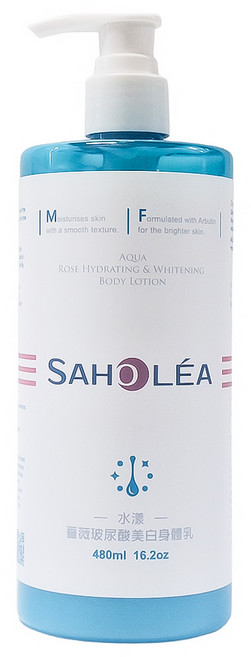 SAHOLEA 森歐黎漾 水漾薔薇玻尿酸美白身體乳, 480ml, 1瓶