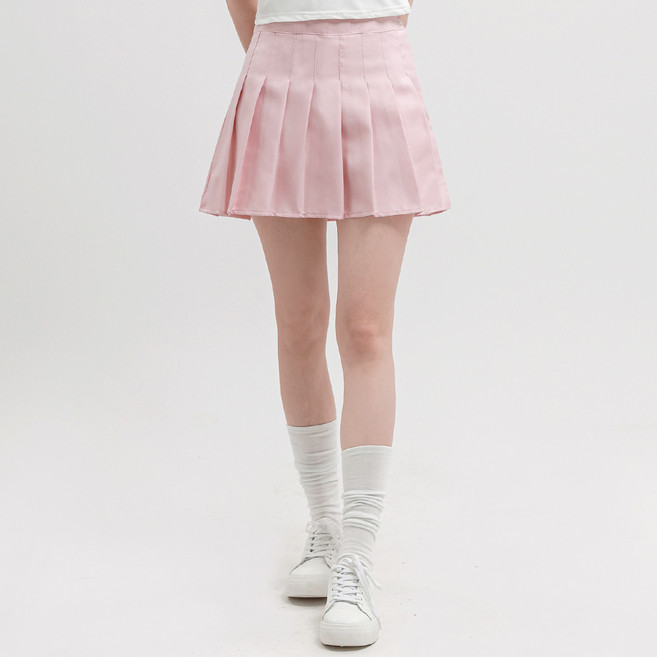 엘쏘 하이웨스트 A라인 플리츠 미니 스커트