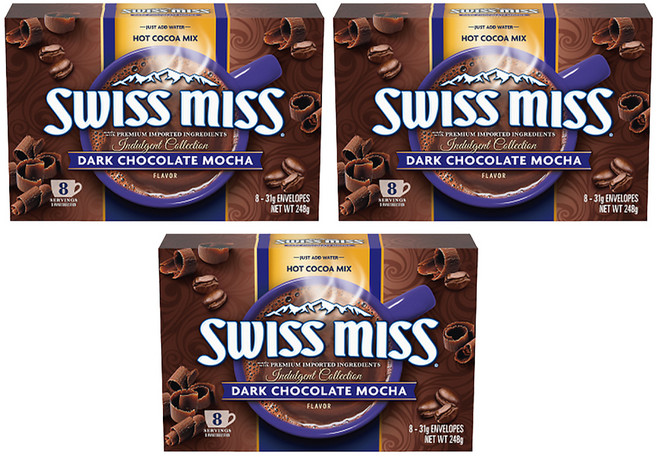 SWISS MISS 黑摩卡 可可粉, 31g, 8包, 3盒
