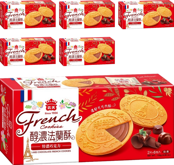 義美 法蘭酥 巧克力 6包, 132g, 6盒