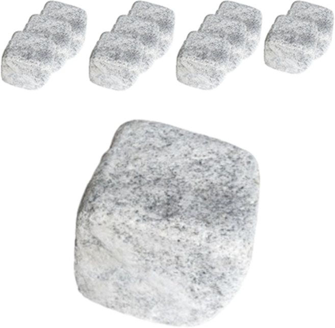 WITH블럭 화강암 사구석 굴림석 100x100x100mm, 회백색, 12개