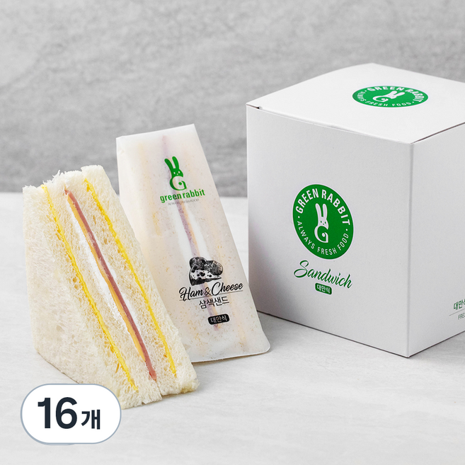 그린래빗 삼색샌드위치, 80g, 16개