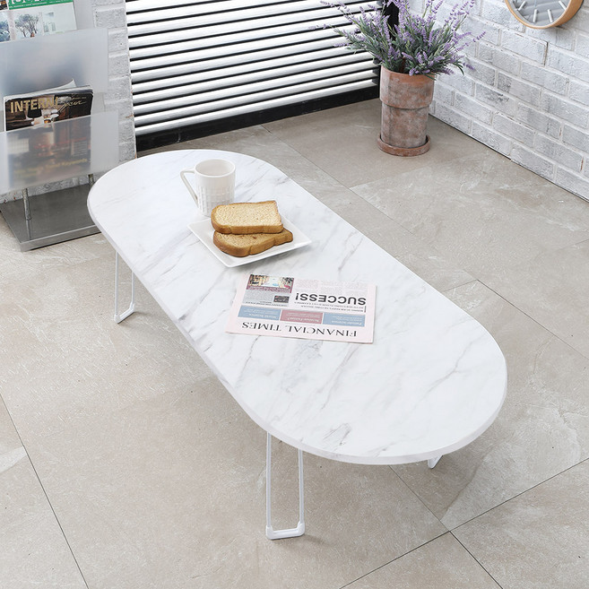 아이캔컴퍼니 국내생산 라운드볼 12048 LPM 접이식 테이블, 마블